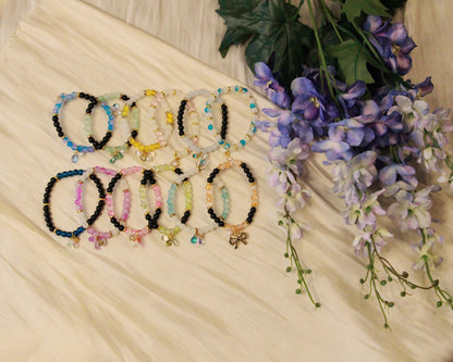 Mystery Glass Beaded Bracelets w/ Charms